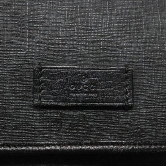 GUCCI GG Supreme Shoulder Bag PVC Black Silver - Picture 9 of 16